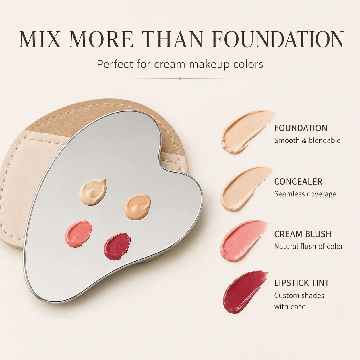 Beauty Makeup Tools - 하트 모양 스테인리스 스틸 메이크업 믹싱