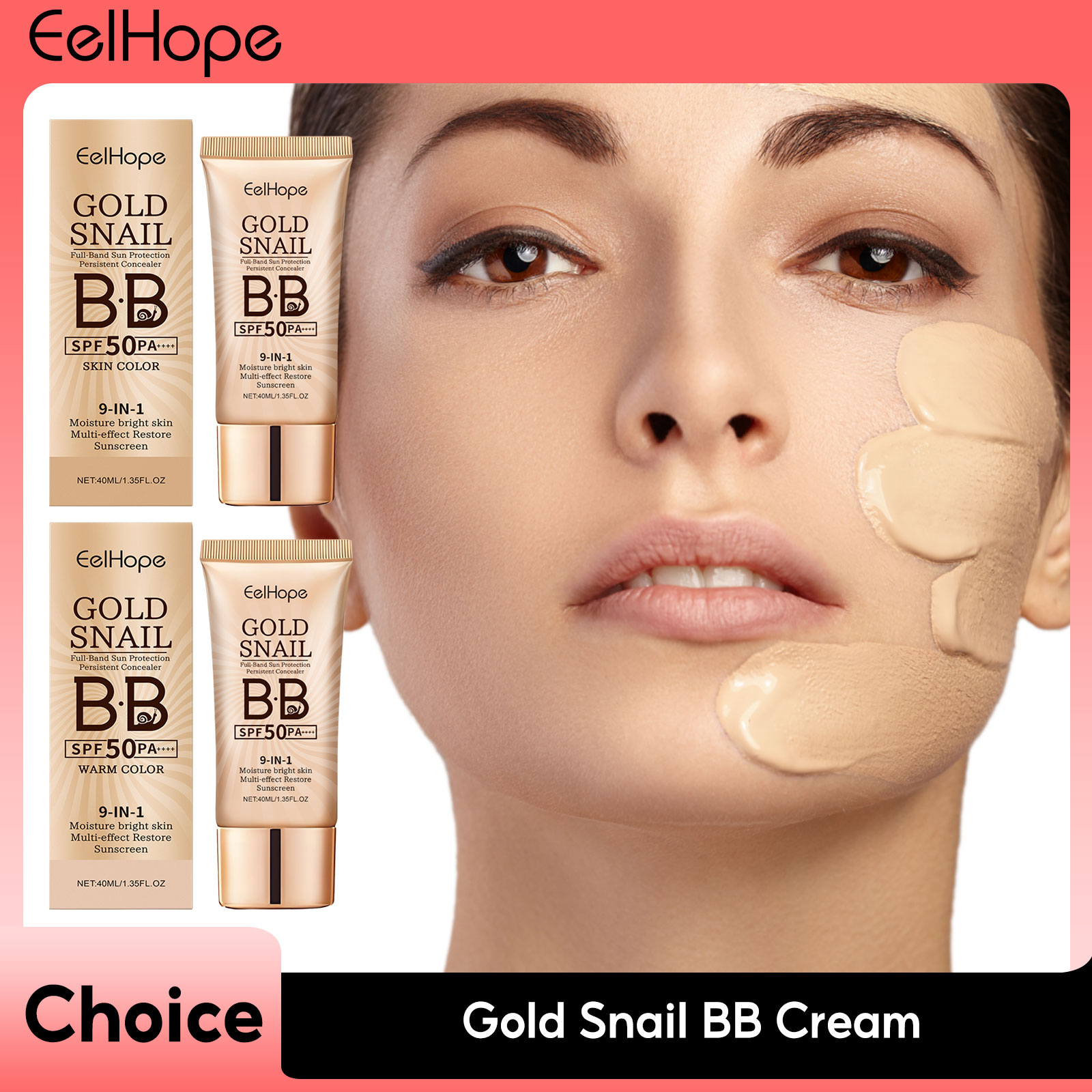 Beauty Makeup Foundation - 골드 달팽이 자외선 차단 BB 크림