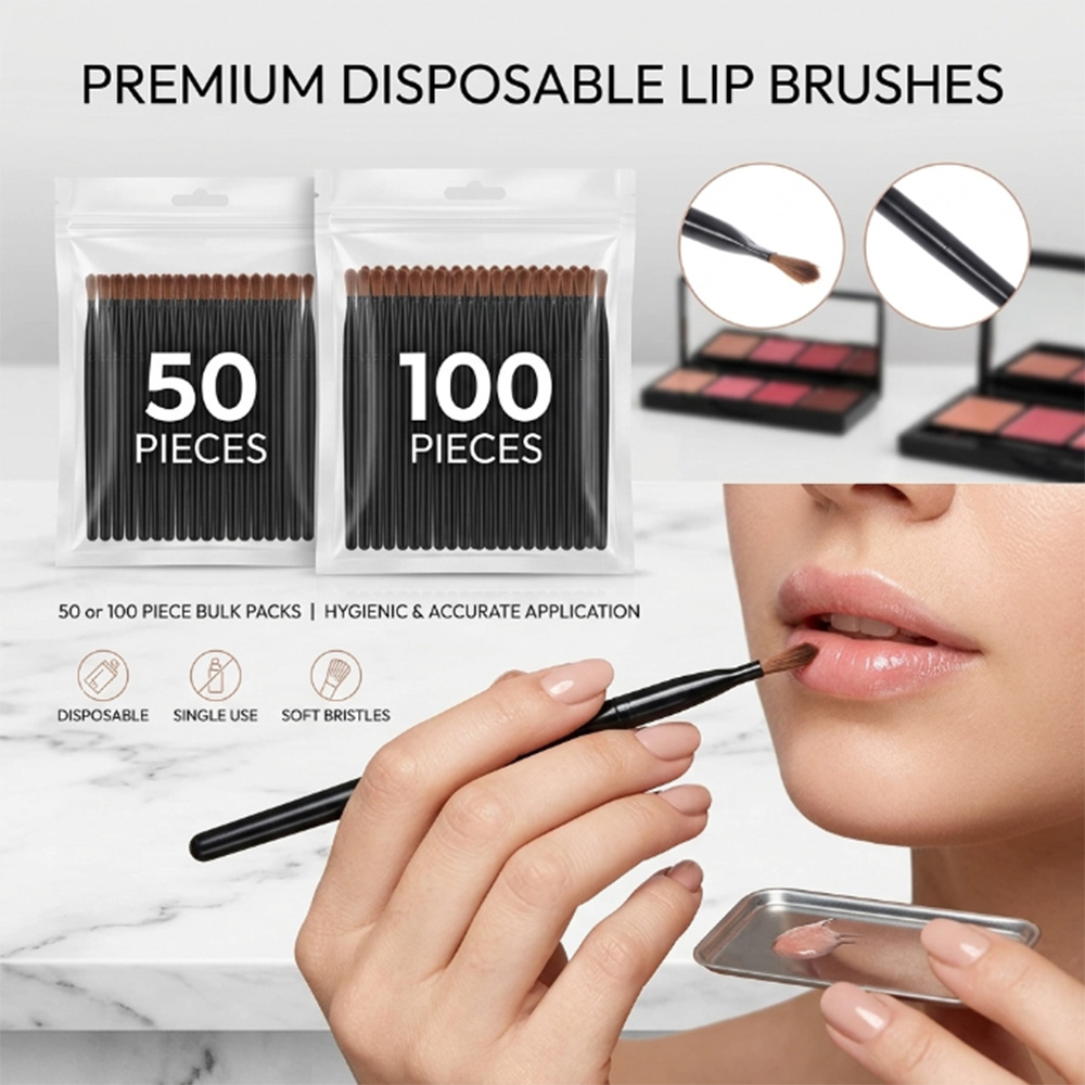 Beauty Makeup Tools - 50/100pcs 일회용 립 브러쉬 세트 립스틱