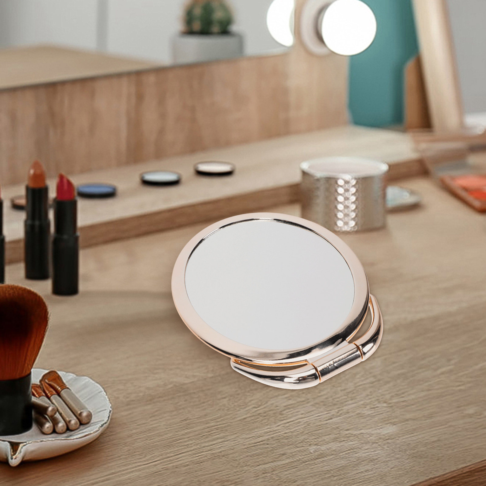 Beauty Makeup Hd - 1개 접이식 양면 데스크탑 화장 거울,