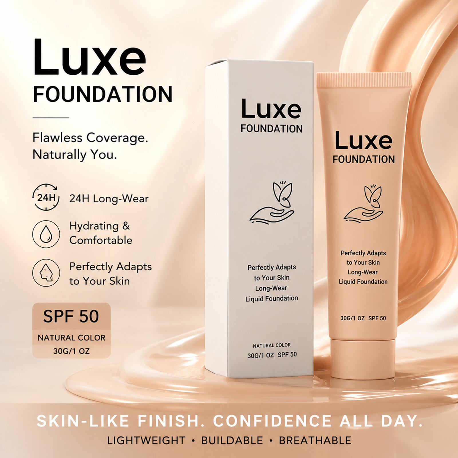 Beauty Makeup Foundation - SPF 50+ 컬러 체인징 파운데이션 롱래스팅