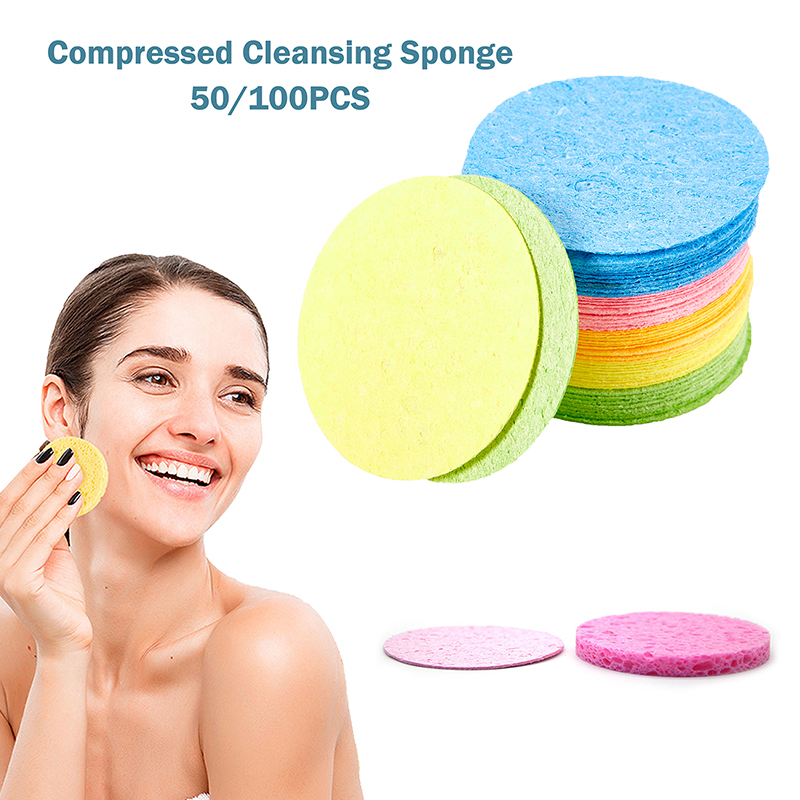 Kiss Beauty Makeup Remover - 50/100Pcs 압축 천연 셀룰로오스 페이셜 클렌징