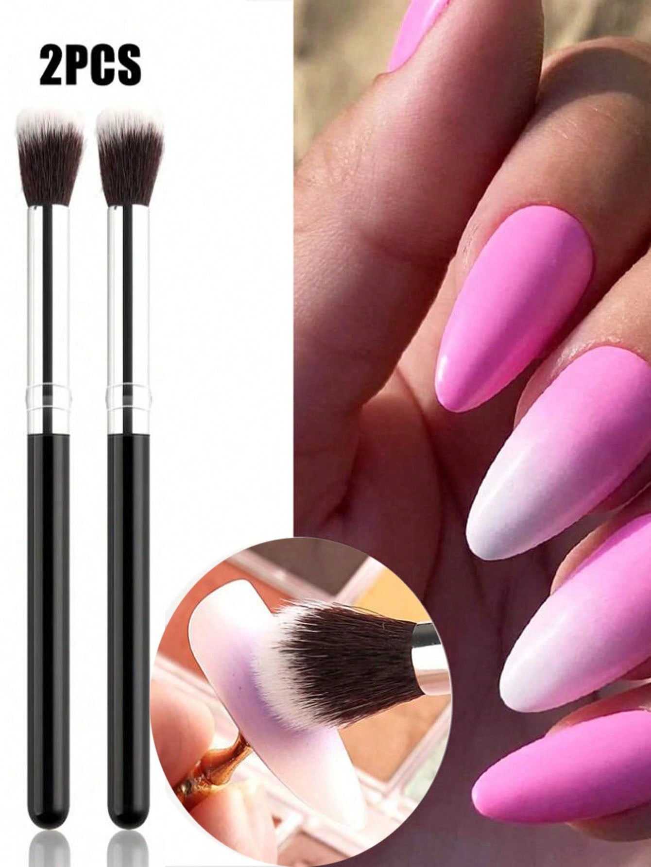 Beauty Makeup Background - 2Pcs Ombre 네일 아트 브러쉬 세트