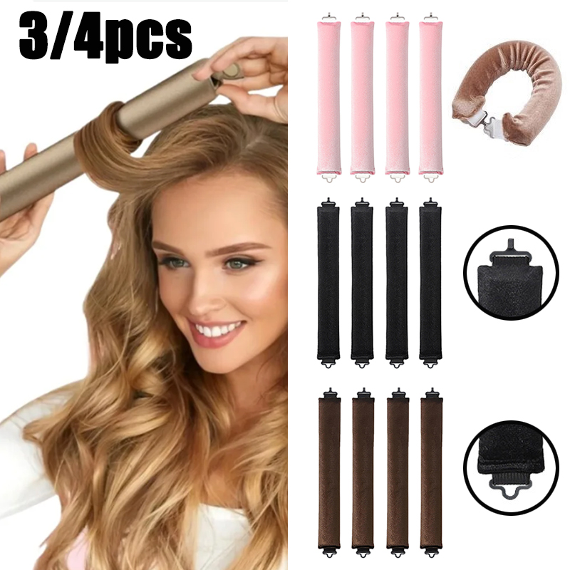 Hair Curling Wand - 3/4개 무열 헤어 롤러 열 없는