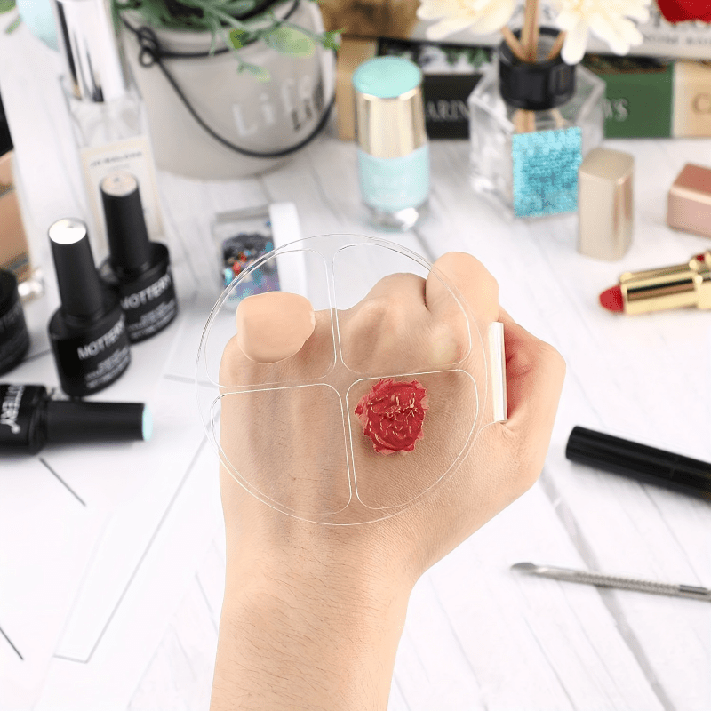 Beauty Makeup Tools - 아크릴 원형 4칸 컬러 믹싱 플레이트,