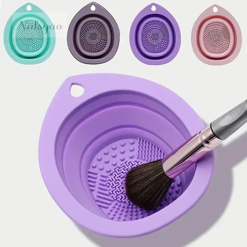 Beauty Makeup Box - 실리콘 접이식 메이크업 브러쉬 클리너 박스,