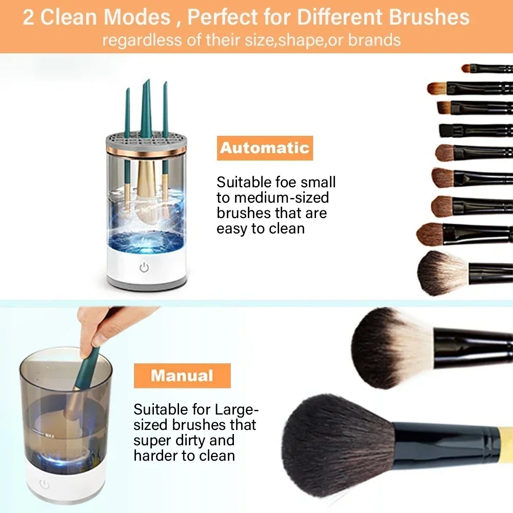 자동 전동 메이크업 브러쉬 클리너 USB 플러그 휴대용 - Beauty Makeup Background 리뷰 및 가격