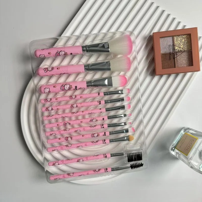 헬로 키티 12피스 메이크업 브러쉬 세트 귀여운 핑크  - Beauty Makeup Background 리뷰 및 가격
