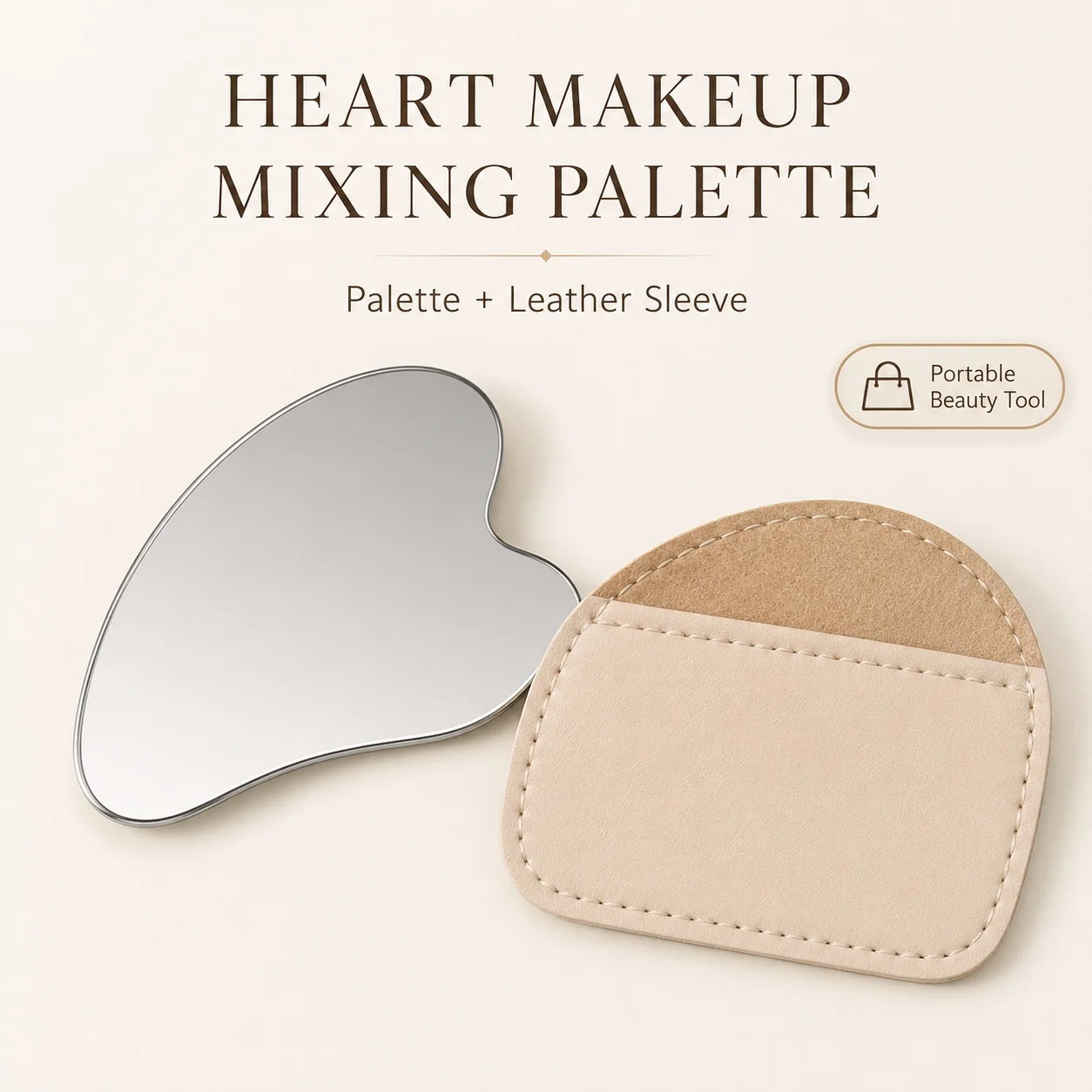 하트 모양 스테인리스 스틸 메이크업 믹싱 팔레트 (가죽 - Beauty Makeup Tools 리뷰 및 가격