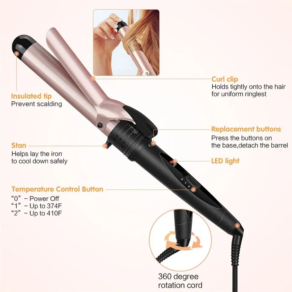 전문 미용실용 헤어 컬러 빠른 스타일링 롤 컬링 아이언 - Hair Curling Wand 리뷰 및 가격