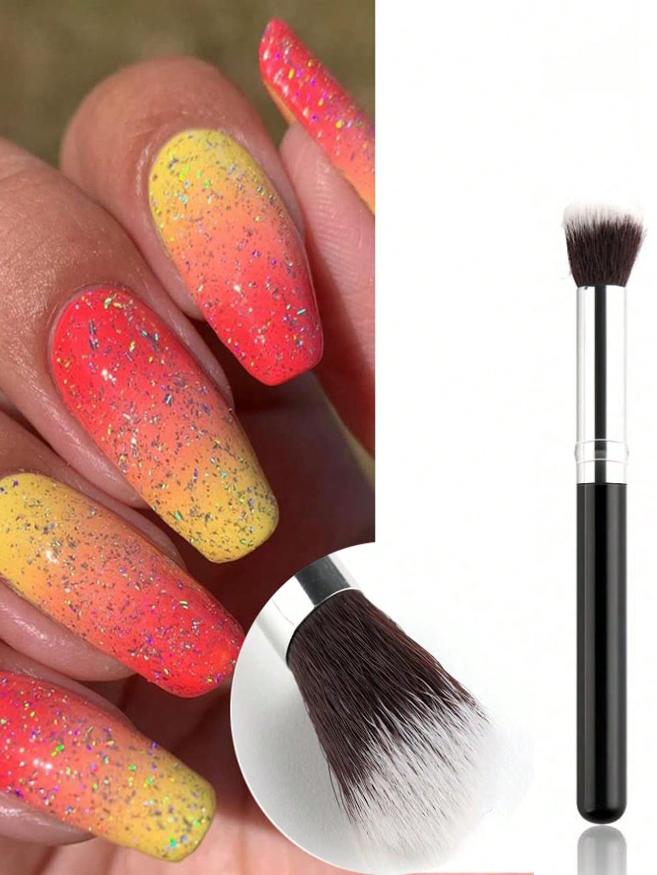 2Pcs Ombre 네일 아트 브러쉬 세트 아이 섀도우 - Beauty Makeup Background 리뷰 및 가격