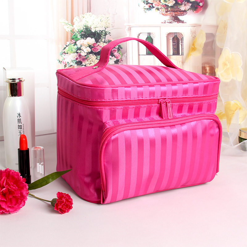    대용량 여성 화장품 가방 스트라이프 패턴 정리함 - Beauty Makeup Organizer 리뷰 및 가격