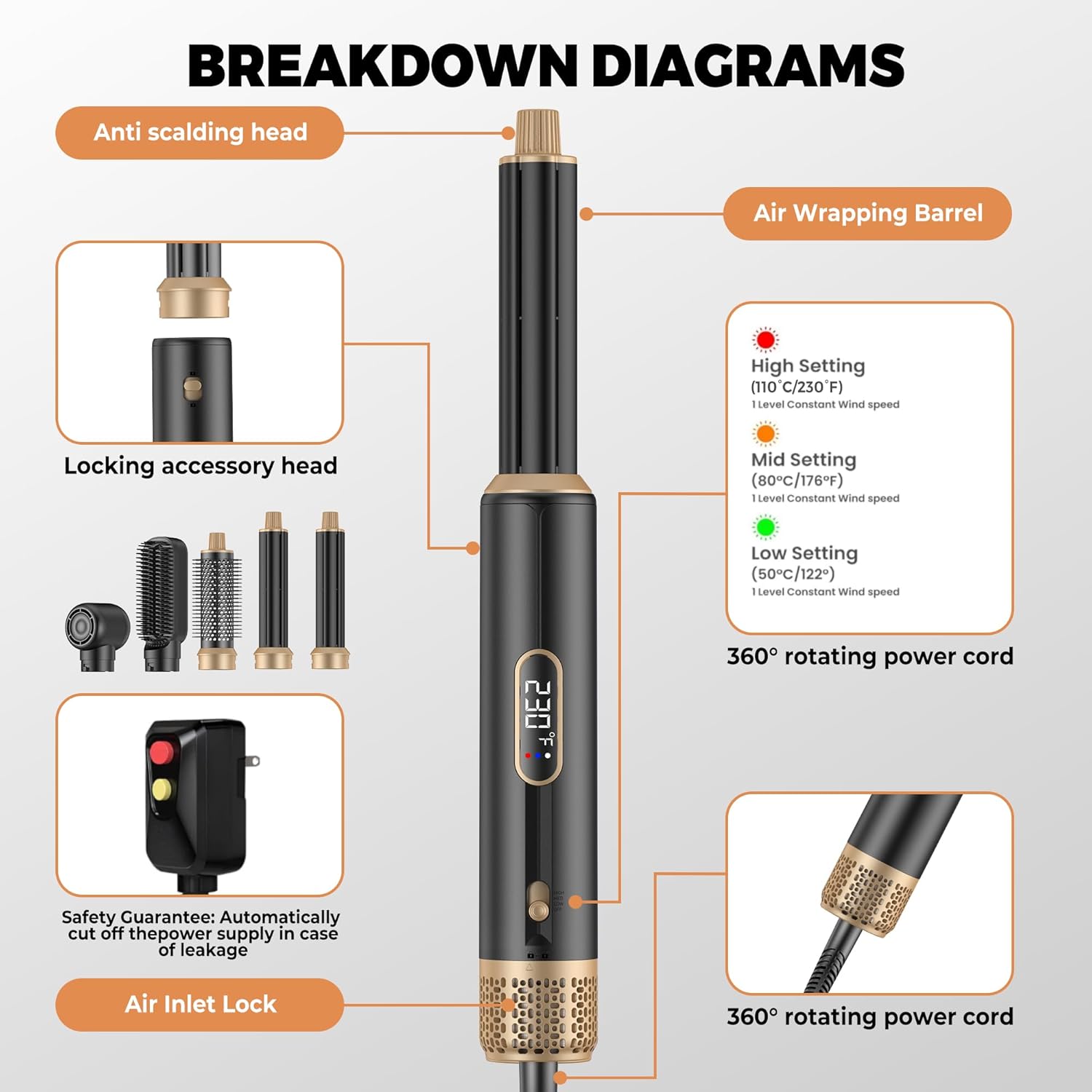 5 in 1 블로우 드라이어 브러시, 업그레이드 헤어  - Hair Curling Wand 리뷰 및 가격