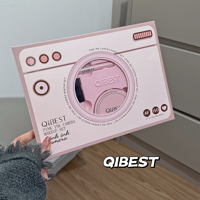 QIBEST 핑크 카메라 메이크업 세트 립스틱 프레스드 - Beauty Makeup Kit Box 리뷰 및 가격