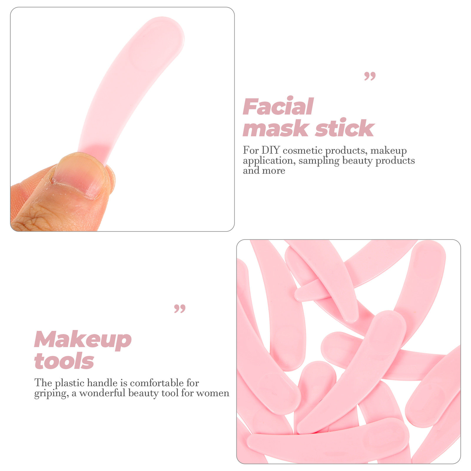 50Pcs 메이크업 스푼 페이셜 플라스틱 주걱 스쿠프  - Beauty Makeup Tools 리뷰 및 가격