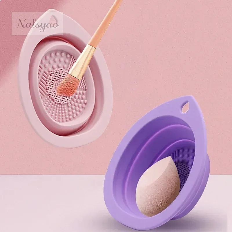 실리콘 접이식 메이크업 브러쉬 클리너 박스, 파우더 퍼 - Beauty Makeup Box 리뷰 및 가격
